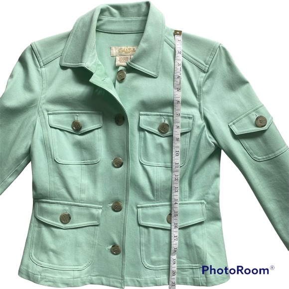 Peck & Peck Petite Jacket Cotton Pastel Green - Picture 4 of 10